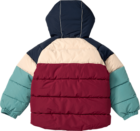 Winterjacke mit Streifenmuster, grün und blau, Gr. 98/104 PUSBLU
