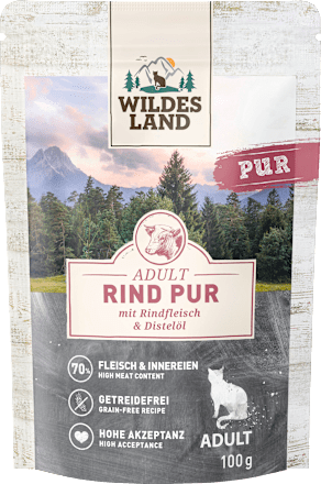 Nassfutter Katze Rind pur Wildes Land