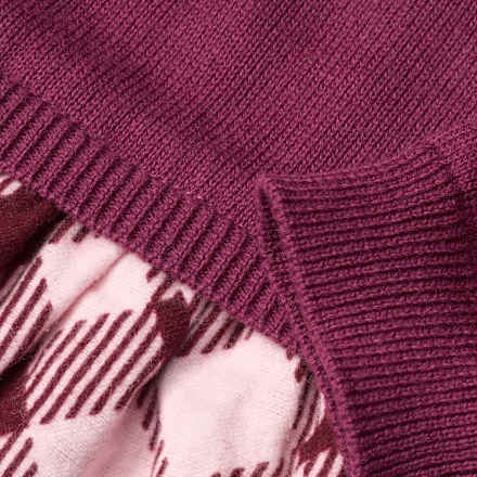Strickkleid mit Flanell & Karo-Muster, rot, Gr. 98
 ALANA
