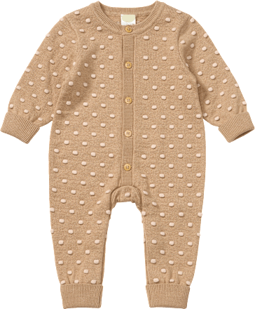Strickoverall mit Mitwachsfunktion & Noppen-Muster, beige, Gr. 62 ALANA
