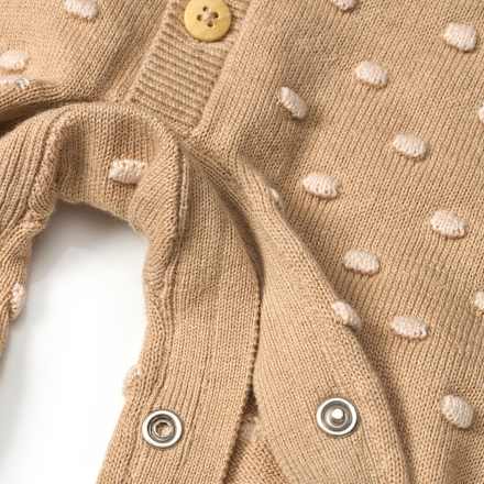 Strickoverall mit Mitwachsfunktion & Noppen-Muster, beige, Gr. 56 ALANA
