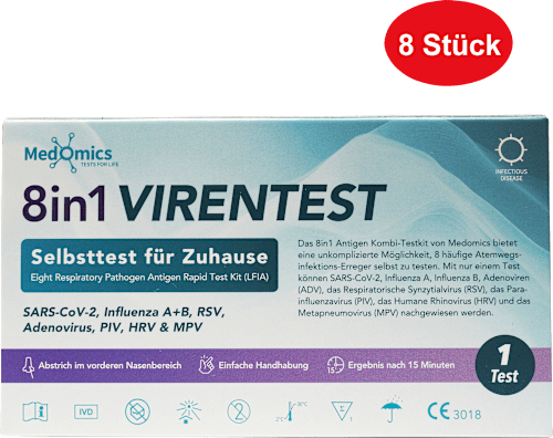 8in1 Kombi Virentest Selbsttest Medomics