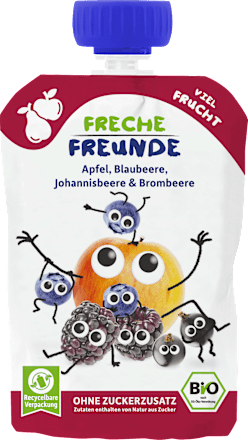 Quetschie Apfel, Blaubeere, Johannisbeere & Brombeere ab 6 Monaten Freche Freunde
