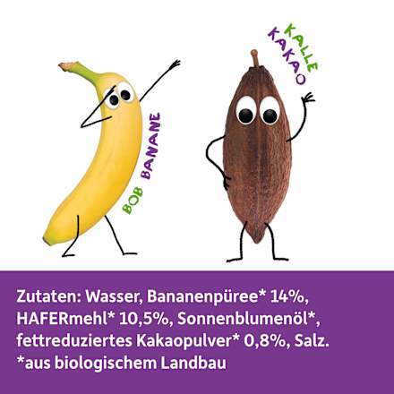Trinkfertiger Schokodrink Banane & Hafer, für Schulkinder Freche Freunde