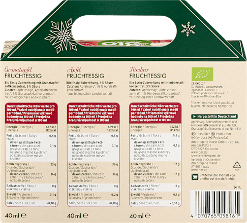 Geschenkset, Fruchtessig Set 3tlg dmBio