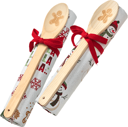 Geschenkset Geschirrtuch & Kochlöffel 2tlg Dekorieren & Einrichten