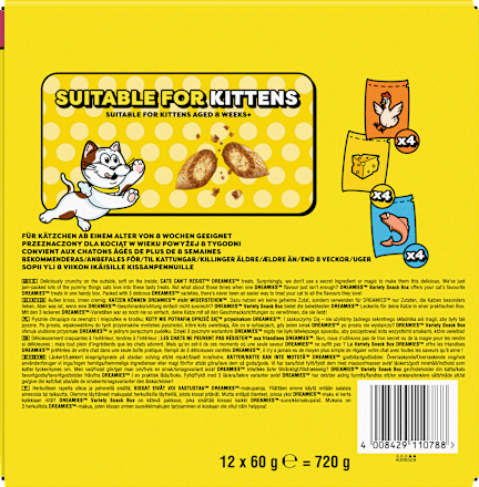 Katzenleckerli Mixkarton Multipack (12x60 g) Dreamies