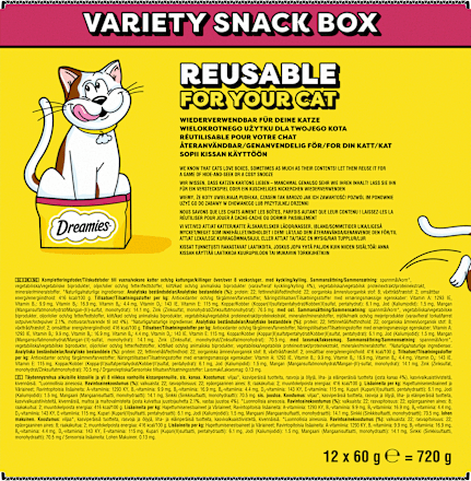 Katzenleckerli Mixkarton Multipack (12x60 g) Dreamies