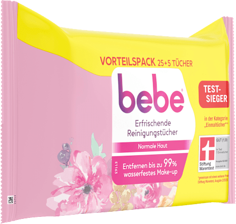 Abschminktücher erfrischend mit Rosenwasser bebe