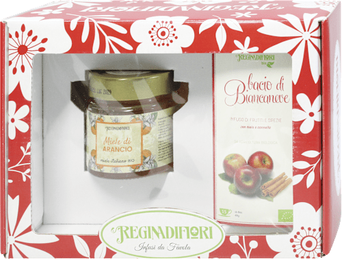 Cofanetto con miele e tisana Bacio di Biancaneve REGINADIFIORI
