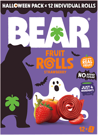 rolované ovocné plátky s příchutí jahoda Halloween edice Bear