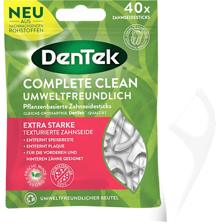 Zahnseidesticks Pflanzenbasiert Complete Clean Extra Stark DenTek