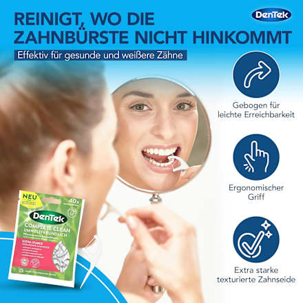 Zahnseidesticks Pflanzenbasiert Complete Clean Extra Stark DenTek