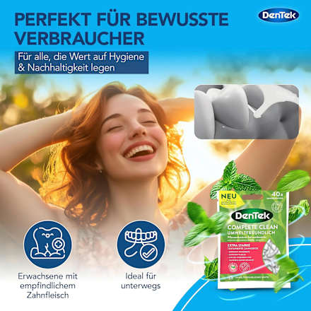 Zahnseidesticks Pflanzenbasiert Complete Clean Extra Stark DenTek