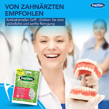 Zahnseidesticks Pflanzenbasiert Complete Clean Extra Stark DenTek