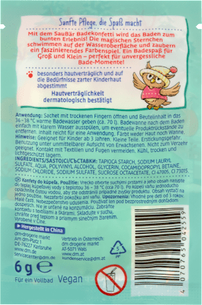 Kinder Badezusatz Badekonfetti grün SauBär