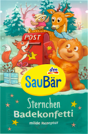 Kinder Badezusatz Badekonfetti grün SauBär