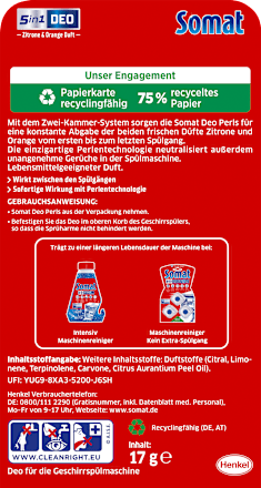 Spülmaschinen-Deo Duo-Perls Zitrone & Orange Somat