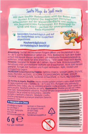 Kinder Badezusatz Badekonfetti Sternchen rosa SauBär