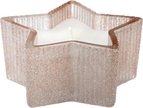 Kerzenglas gefüllt Sternform, beige Dekorieren & Einrichten