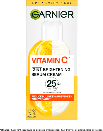 Serum in krema za obraz 2 v 1 z vitaminom C, ZF 25 GARNIER SKIN NATURALS