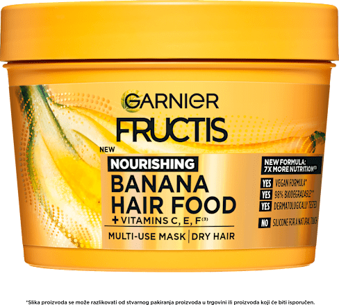 Hranilna maska za lase Banana Hair Food 3 v 1 GARNIER FRUCTIS