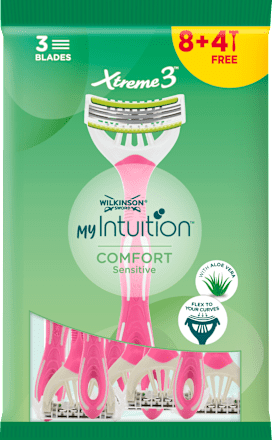 Eldobható borotva Xtreme 3 My Intuition Comfort Sensitive Aloe Vera (8+4 db) WILKINSON SWORD