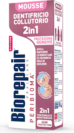 Mousse Dentifricio Collutorio 2in1 Protezione Gengive Biorepair