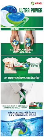 Pracie gélové kapsuly Ultra Power Pods Universal, XXL Ariel