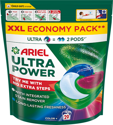 Pracie gélové kapsuly Ultra Power Pods Color, XXL Ariel