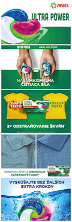 Pracie gélové kapsuly Ultra Power Pods Color, XXL Ariel