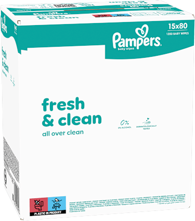Nedves törlőkendő, Fresh Clean 15x80db Pampers