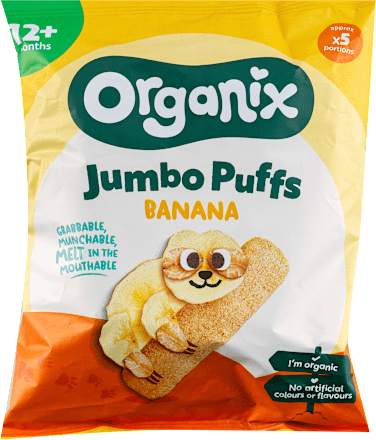 Organski pečeni ekstrudirani kukuruzni i ovseni flips sa prelivom od banane, 12+ meseci Organix