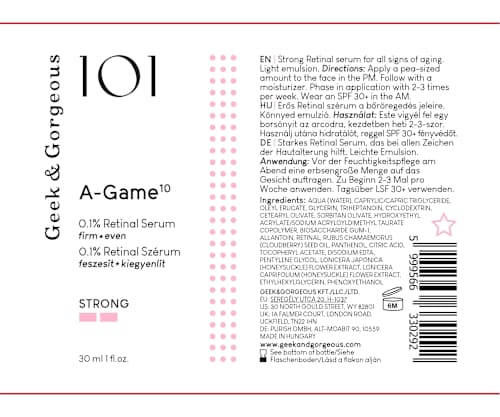Serum A-Game retinal 10 0.1% pentru față Geek&Gorgeous