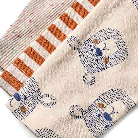 Bodys Langarm mit Bären-Muster & Streifen, beige, Gr. 62/68 ALANA