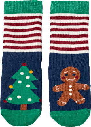 Stoppersocken mit Weihnachts-Muster, blau, Gr. 25/26 ALANA