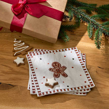 Servietten Lebkuchenmann (33x33 cm) BOLTZE