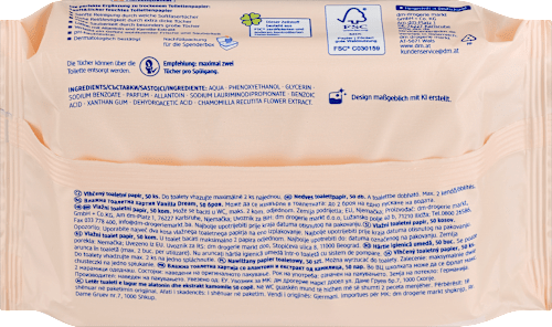 vlhčený toaletní papír Vanilla Dream, 2x50ks Sanft&Sicher