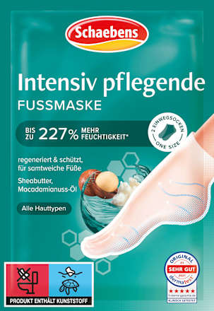 Fußmaske Socken intensive Pflege mit Sheabutter & Macadamia (1 Paar) Schaebens
