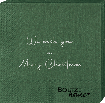 Servietten „We wish you....“, dunkelgrün (33x33 cm) BOLTZE
