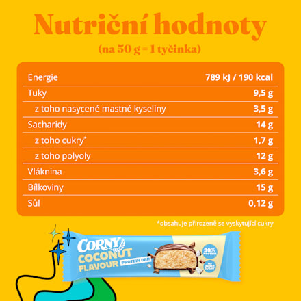 proteinová tyčinka kokos Corny