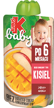 Mus deser owocowy typu kisiel, jabłko, mango, po 6. miesiącu KUBUŚ baby