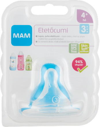 Etetőcumi 3-as,  gyors folyású 4 hónapos kortól mam