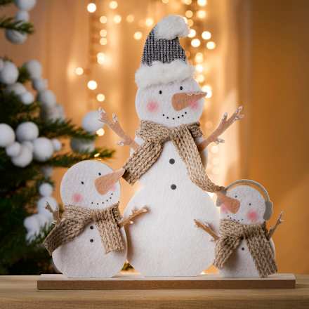Filzaufsteller Schneemann, natur-grau Dekorieren & Einrichten