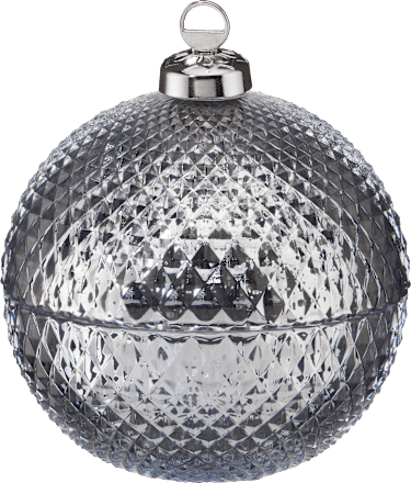 Glasdose Kugelform, blau-silber (12 cm) Dekorieren & Einrichten
