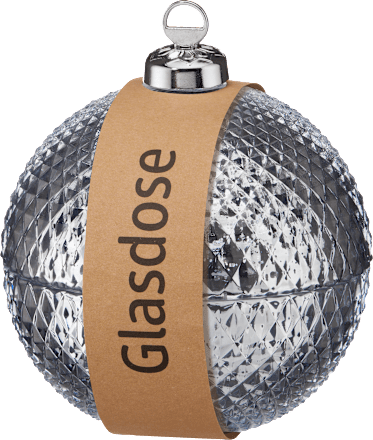 Glasdose Kugelform, blau-silber (12 cm) Dekorieren & Einrichten