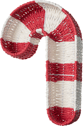 Korb Zuckerstangenform, rot-weiß (41x25 cm) Dekorieren & Einrichten