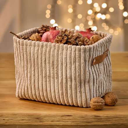 Dekorieren & Einrichten Cordkorb beige (17x23x16 cm), 1 St dauerhaft günstig online kaufen
