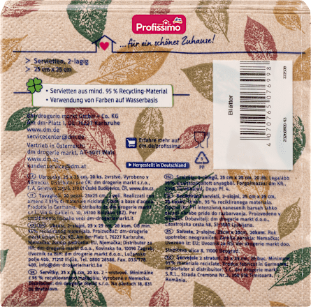 ubrousky Lístky 25x25 cm Profissimo