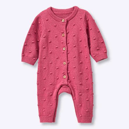 Strickoverall mit Noppen-Struktur, beere, Gr. 56 ALANA